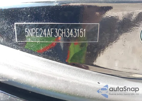 2016 Hyundai Sonata Se from USA, damaged, VIN 5NPE24AF3GH343151